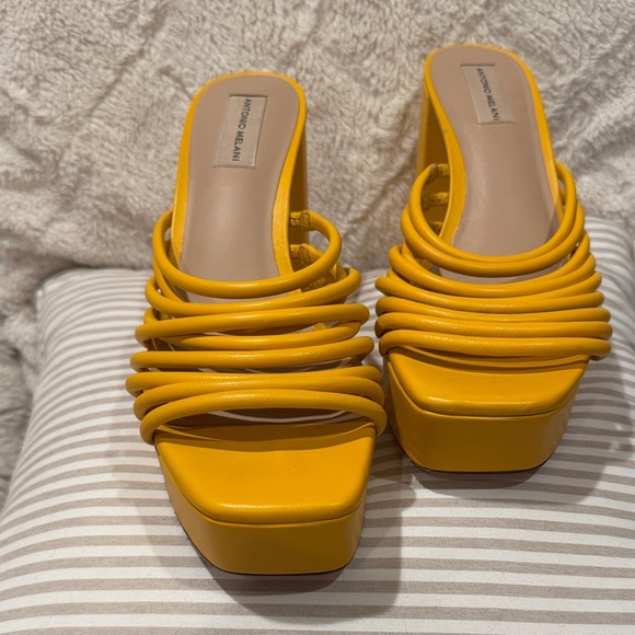 ANTONIO MELANI Shoes - ANTONIO MELANI Yellow Strappy Platform Sandals